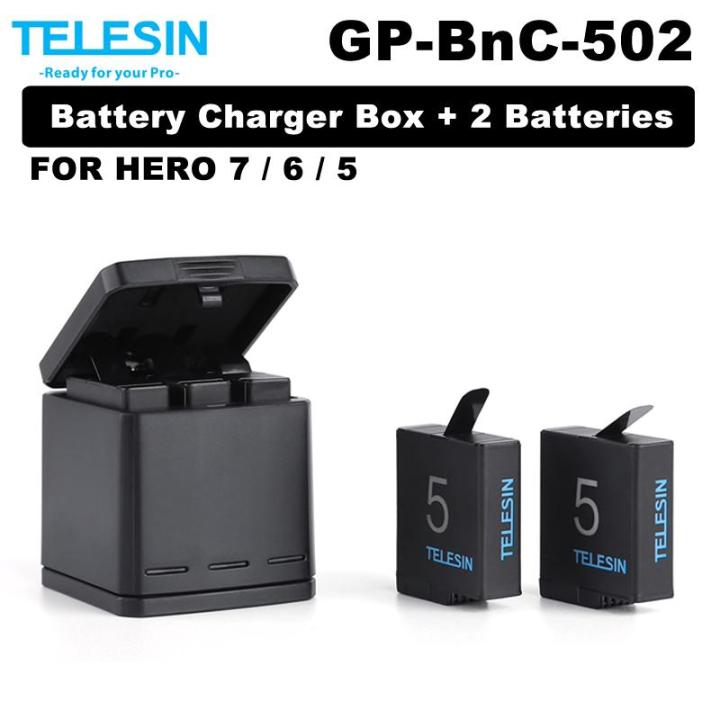Telesin Gopro Hero Battery Charger and Batteries Kit