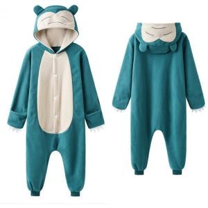 Pokemon Original Gengar Cartoon  Pajama Men and Women Couple Thickened Autumn and Winter Polar Fleece Animal Halloween Performance