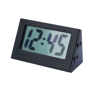 KIPRUN Mini Lcd Digital Clock Portable Table Electronic Clock For Living Room Bedroom Decor Home Office Desktop Time Display Mute Clock