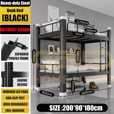 GOLD Bunk Bed Frame Double Layered Overweight Bed Loft Bed Elevated Bunk Bed Bear 500kg Bunk Bed Space Saving Metal Bed Frame Single frame上下铺