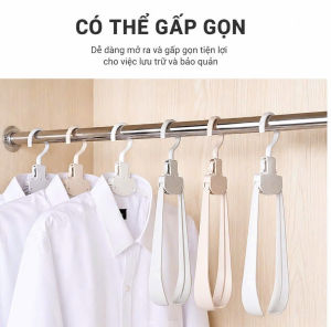 MÓC TREO QUẦN ÁO GẤP GỌN THANH LỊCH COMBO 2 CÁI – MÓC ÁO XẾP GỌN NHẸ CHO TỦ ĐỒ VÀ HÀNH LÝ