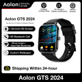 Aolon GTS 2024 Smart Watch Original 1'83 Inch jam tangan pria wanita terbaru Oxymeter Thermometer Heart Rate Monitor Accurate Body Temperature Blood Monitoring android ios original 100+ Modus olahraga Panggilan Bluetooth IP67 Smartwatch. 