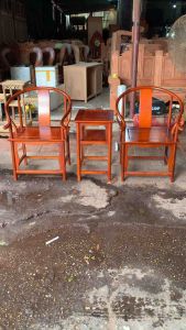 Bộ 3 ghế minh trọc gỗ gụ