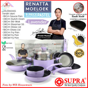 panci penggorengan set / wajan teflon anti lengket / 9pcs cookware set pastel SUPRA