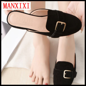MANXIXI Brand Flat Slippers Mules Sandals Big Size Lazy Single Beautiful Shoes For Women (32-44 Size)