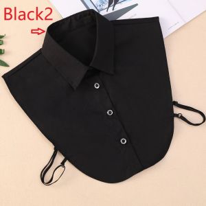 [Cutewomen2020] Plain Simple Cotton Detachable Lapel Fake Shirt Collar Match Sweater Uniform Korean Style Removable False Half Shirt Blouse Top Clothes Accessories