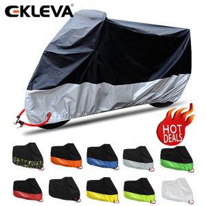 EKLEVA M L XL 2XL 3XL 4XL Motorcycle Cover Universal Outdoor Uv Protector All Season Waterproof Bike Rain Dustproof Motor Scooter Cover (Black and Silver)