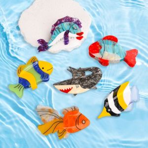 SUPERRR ปิ่นปักผม คีบผมปลาสัตว์ทะเล ปลาทอง แมงกะพรุน คลิปผมกรดอะซิติก แฟชั่น มหาสมุทร คลิปจับปลา สาวๆ