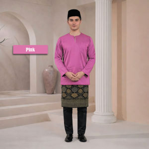 IP MUSLIM Baju Melayu Satin Teluk Belanga (Baju Sahaja) Baju Raya 2026/Baju Melayu Johor/Pink/Matcha