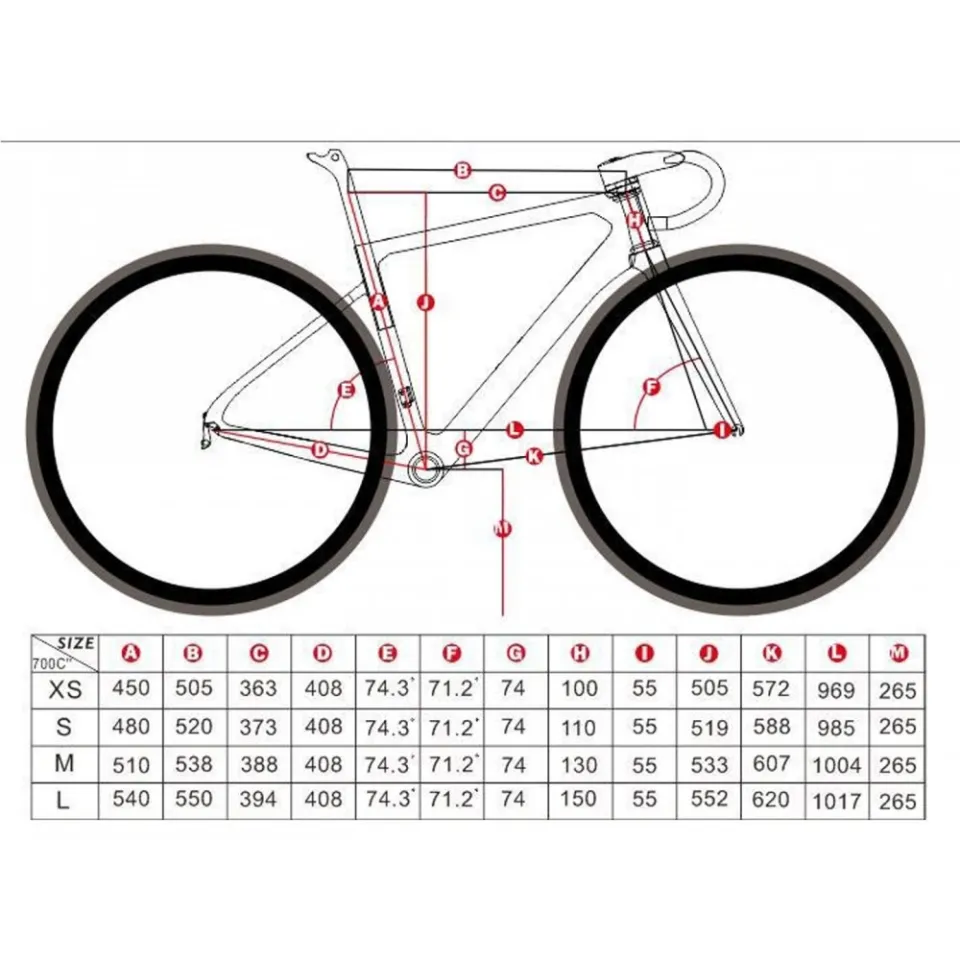 Twitter road bike size chart sale