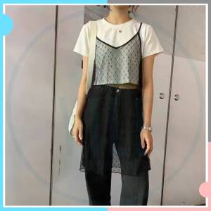 【COD จัดส่งจากประเทศไทย】เดรสลูกไม้ซีทรูสีขาว เสื้อลูกไม้ แฟชั่นเกาหลี ต้องมีไว้ถ่ายรูป Y2K