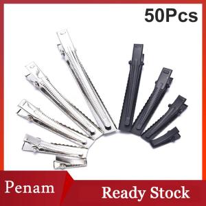 [PAM] 50PC Bạc tone kim loại cá sấu Clip Cá Sấu kẹp mùa xuân Clip Duckbill Clip