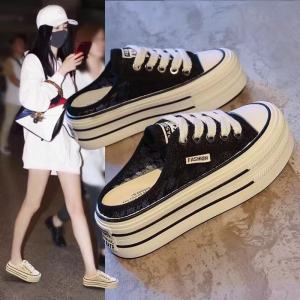 [Free Shipping] Baotou WomenS Slip-On Sandals 2026 Style No Heel Casual Canvas Shoes Thick-Soled Casual Sandals Trendy Casual Sandals