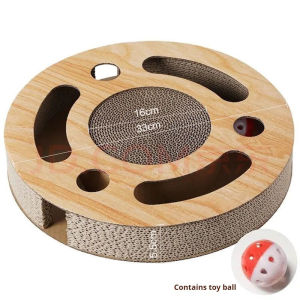 [SG SELLER] Cat Grinding Scratch Board Cat Scratch Board round Ball Pulling and Funny Cat Turntable Large Corrugated Paper Wear-Resi