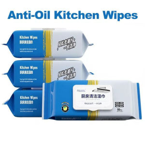 【5 Pack】80PCS Kitchen Cleaning Wipes Multipurpose Dish Cleaning Scented Wipes Extra Large and Thick Disposable Decontamination and Oil Stains Removal Degreasing Household Kitchen Cleaning Wipes