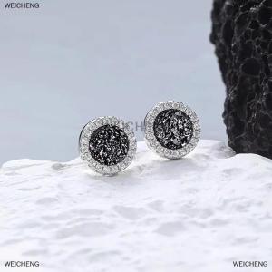 [COD] WEICHENG Shattered Zircon Stud Earrings For Men Boys Titanium Steel Round Small Earrings Minimalist Jewelry Gifts