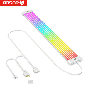 สายแต่ง สำหรับ PSU 24 PIN GPU 6-8 PIN AOSOR AL300 ARGB Strip Casing PC Decor