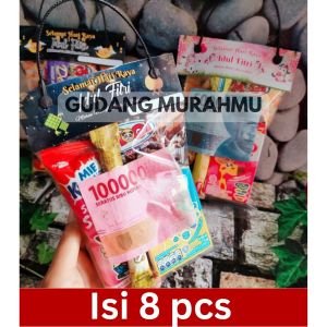 Gudang Murahmu - tas Plastik Angpao Snack  Label Lebaran Idul Fitri Hari Raya Mini Ukuran 12x21Cm Isi 16 pcs - Tas Plastik Unik Lucu Karakter THR Hari Raya Idul Fitri Lebaran   2023 Unik Lucu Karakter - Tas Kemasan Jajan Snack Lebaran