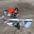 ELLKA 22 INCH 58 CC HEMAT BENSIN 2 TAK Mesin Gergaji Kayu Chain Saw  Bar Laser Senso Mantap Chainsaw Mesin Potong Kayu. 