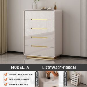 AUREO Luxury Solid Wood Chest Drawers Living Room Minimalist Modern Design 3/4/5Layer Drawer Storage Cabinet