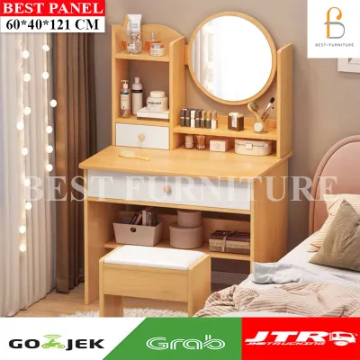 BEST LUNA Meja Rias Kaca Meja rias Putih Minimalis