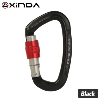 Xinda Outdoor Professional Rock Climbing Carabiner 25kN Lock D-shape Safety Buckle Carabiner for keys Outdoor tools Equipment