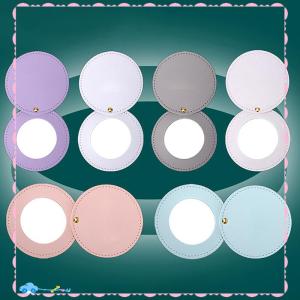 🔥【Flash Sale】🔥 กระจกแต่งหน้าขนาดเล็กแบบพกพาไม่แตกกระจกสแตนเลสพร้อมซองหนัง PU