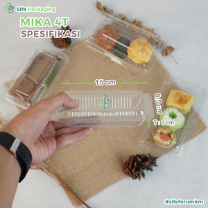 Mika Plastik 4B 4C 4T Kotak Sedang Isi 200 Pcs Mika Kue Basah Jajanan Pasar Pisang Keju Nasi Kuning Kemasan Sekali Pakai