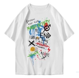Kaos Ukuran Jumbo Baju Distro Katun Kombed 24s 30s Super Tebal Kaos Sablon Polyflek Grafitti Kaos Dewasa S M L XL XXL High Quality