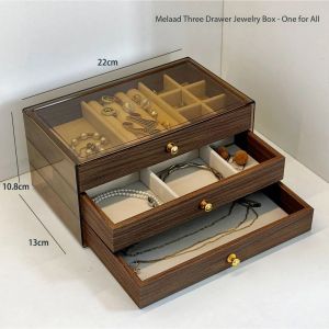 22*10*8*13CM Walnut Jewelry Box Earrings Necklace Jewelry Multi-layer Ring Storage Box High-grade Exquisite Jewelry Box