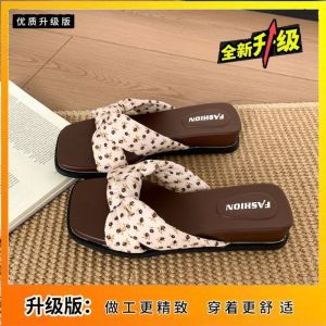 [Free Shipping] Small Floral Thick-Soled Wedge Sandals For Women Summer Outdoor Wear 2026 New Model Suitable For Pairing With Skirts Casual Slip-On Sandals