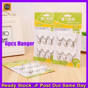 6PCS Wall Hanger Photo Hook Non Adhesive Glue No Nail Needed Home Living Toilet Kitchen Hangers