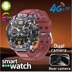 4G Cellular Version Smartwatch Upgrade Android 10.0 Smart Watch With HD Dual Camera IP68 Watchproof Swimming Compass GPS NFC