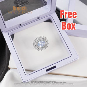 Livas Brooch Zircon Diamond 2.4CM Exclusive Kerongsang Luxury Zirconia Box Pin Tudung Shawl Bawal Muslimah Fashion