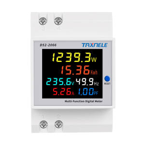 เครื่องวัดแรงดันไฟฟ้าความถี่ D52-2066 6IN1 din rail AC monitor 110V 220V 380V 100A KWH AC monitor 110V 220V 380V 100A Voltage Current Power Factor Active KWH Electric energy Frequency meter VOLT AMP