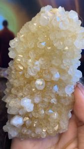 Hoa đá Thạch Anh vàng tự nhiên hai mặt năng lượng vũ trụ cao thiền định 703