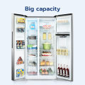 CHiQ 20 cu.ft Side-by-Side Refrigerator CSS20NII, Inverter Fridge with Freezer, No Frost, 569L Large Storage, Water Dispenser, Adjustable Shelves, -32°C Magic frozen, Electronic control display, LED Touch. 