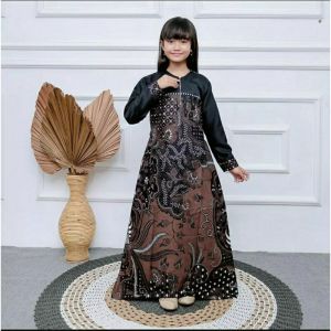 Model Terbaru Gamis Batik Couple Keluarga Ayah Ibu Dan Anak Motif Lemah Teles Bahan Katun Halus