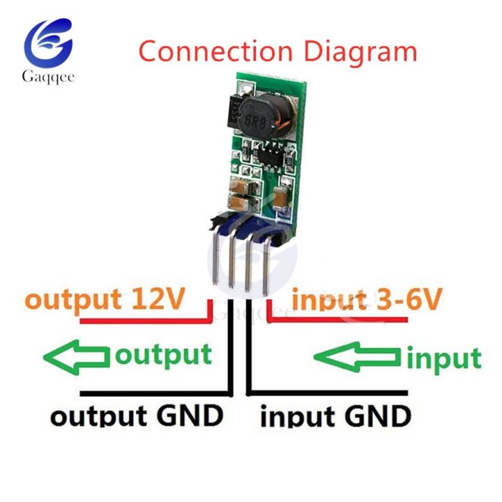 Gaqqee DC 3.3V 3.7V 5V 6V to 12V Step up Boost Power Supply Module ...