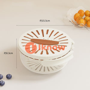 I know Kitchen with covered drainage basket household fruit washing refrigerator storage box thickened double-layer drainage vegetable washing basin