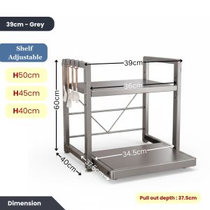 Adjustable Microwave Rack S10 - 2 tier - Kitchen Shelf Oven Organizer Storage