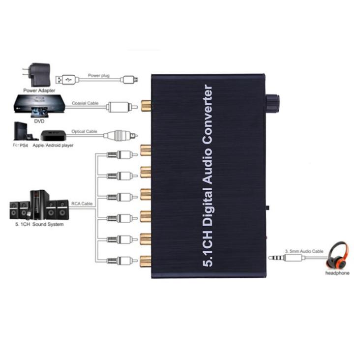 Black 5.1 Decoder DTS /AC3 Dolby SPDIF Input To 5.1ch Conver | Lazada PH