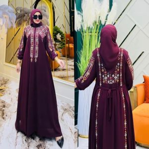 Alia Dress Matt Ceruty Apk Bordir Size XL Dress Wanita Dewasa Kekinian 2025 Murah Viral Trendy COD