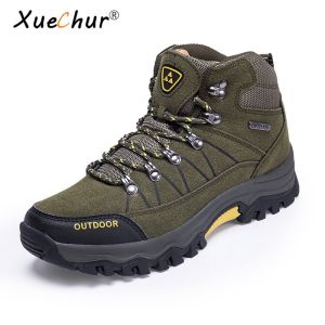 XueChur Men Hiking Shoes Waterproof Male Outdoor Sports Tourism Climbing Shoes Leather Climbing Shoes Boots Sneakers