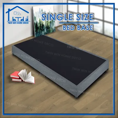 (KL & Selangor Area only)FROMIN 3.5 Feet/3 Feet Fabric Divan Single/Super Single Size Bedframe/Bed Base - Grey Color