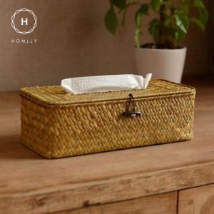 Homlly Rustic Woven Tissue Box Holder