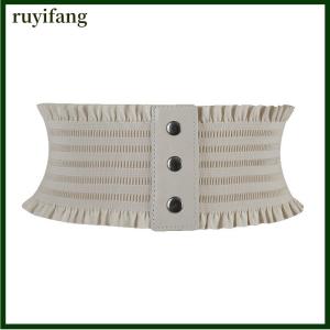 ruyifang สายรัดเอวกว้างยืดหยุ่นของผู้หญิงสำหรับผู้หญิงดีไซน์เรียบง่ายใหม่