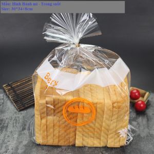 TÚI ĐỰNG BÁNH MÌ SIZE 30*34+8cm (10 TÚI) + KÈM DÂY KẼM