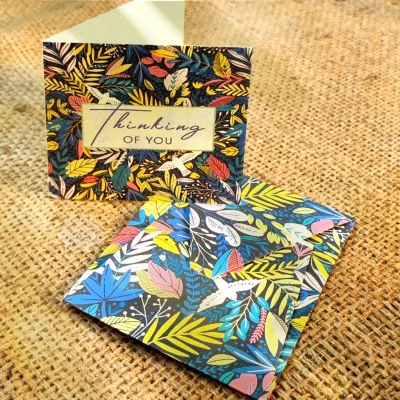Thiệp cám ơn thiệp chúc mừng có kèm bao thư thank card 10x10cm