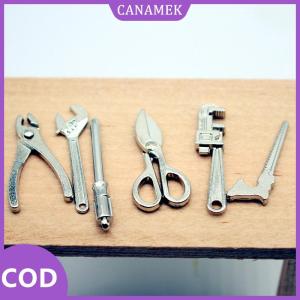 CANAMEK✨ 6 cái 1:12 Dollhouse mini hợp kim có thể điều chỉnh cờ lê Kìm công cụ thiết lập thu nhỏ sửa chữa mô hình cảnh đạo cụ Nhà búp bê trang trí đồ chơi Quà tặng